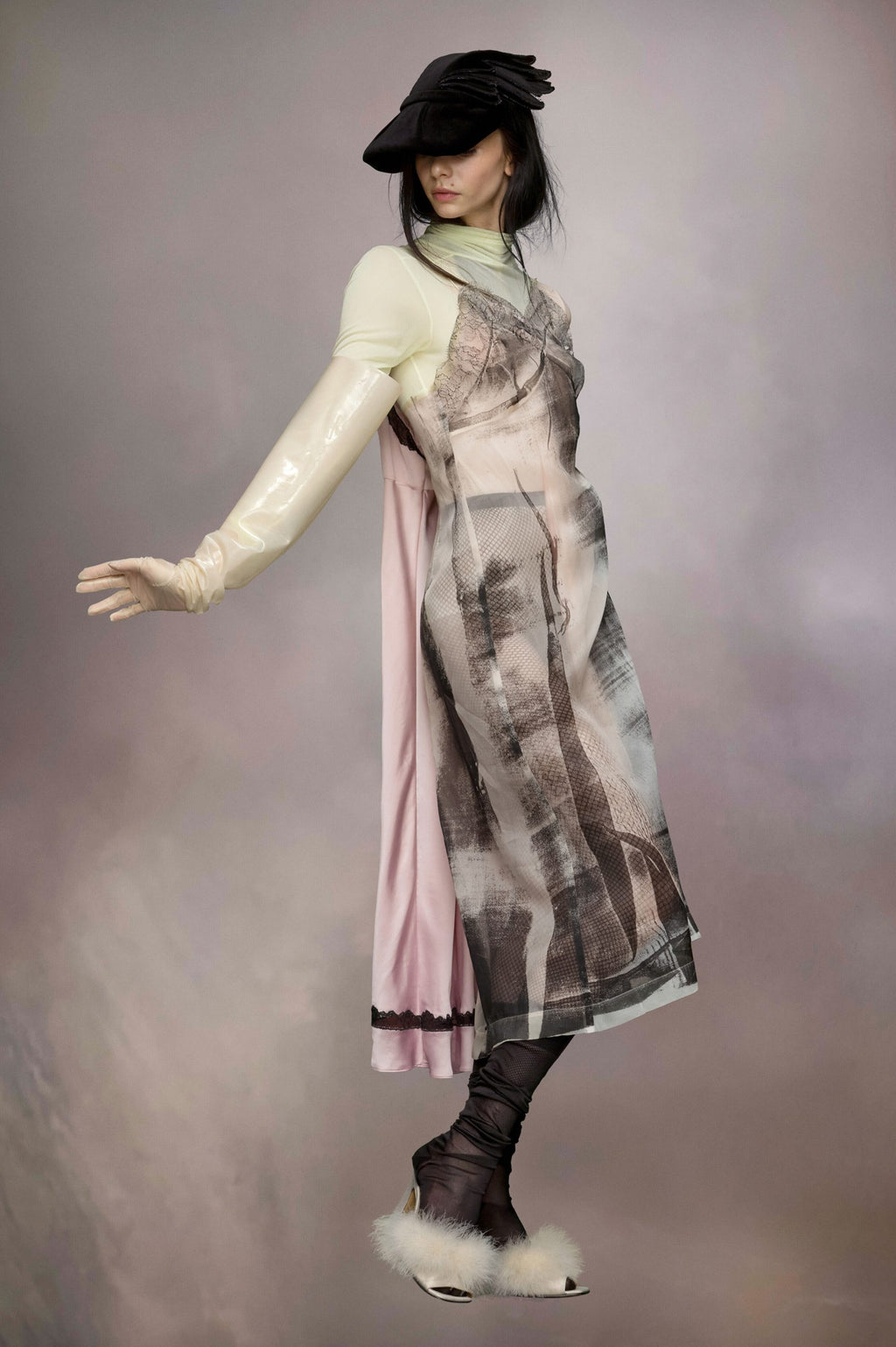 Fuchsia Fibres Midi Dress