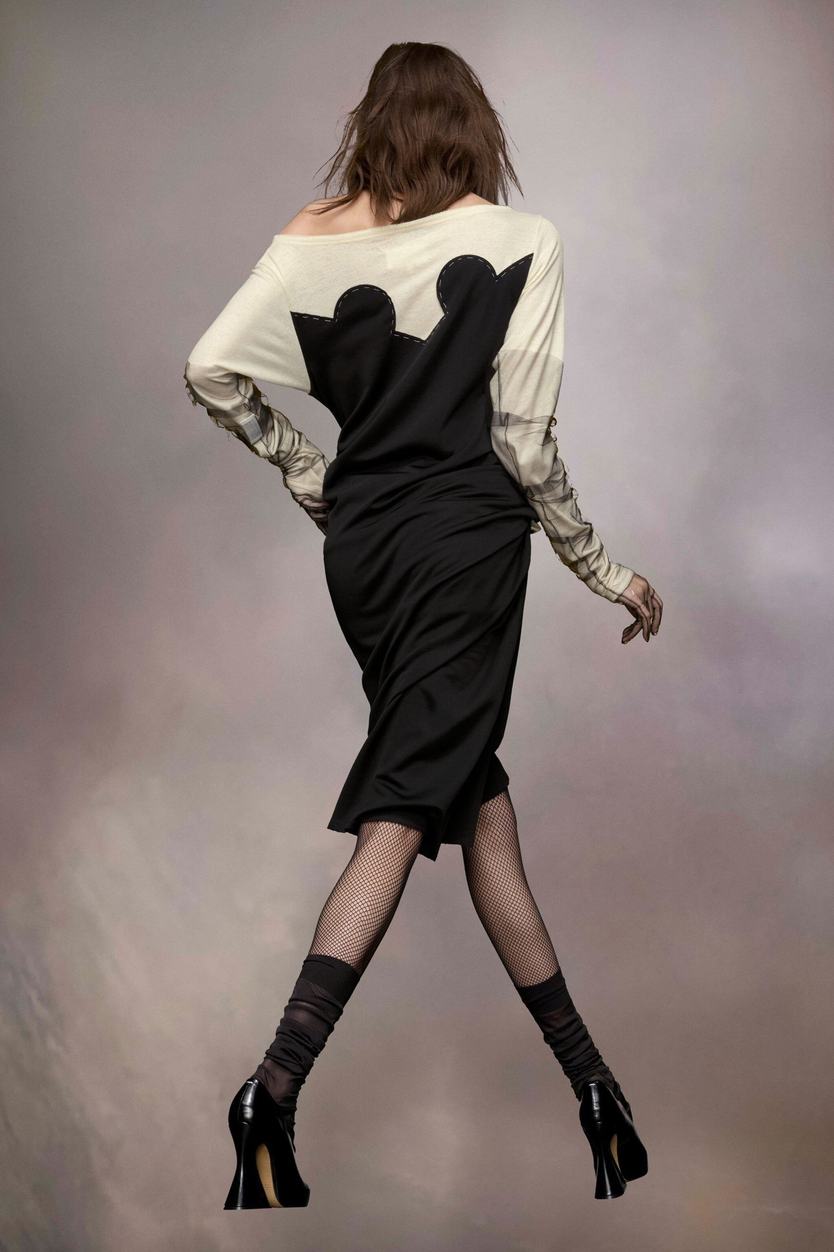 Black Fibres Midi Dress