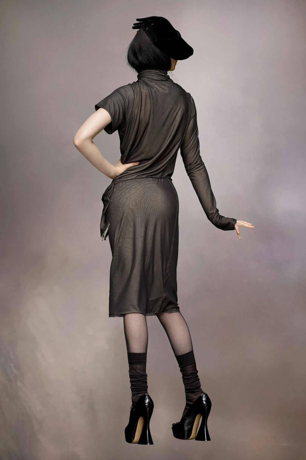 Bicolor Fibres Midi Dress