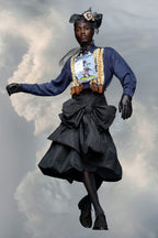 Black Fibres Midi Skirt