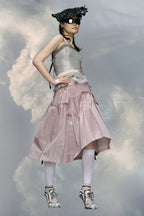 Pink Fibres Midi Skirt