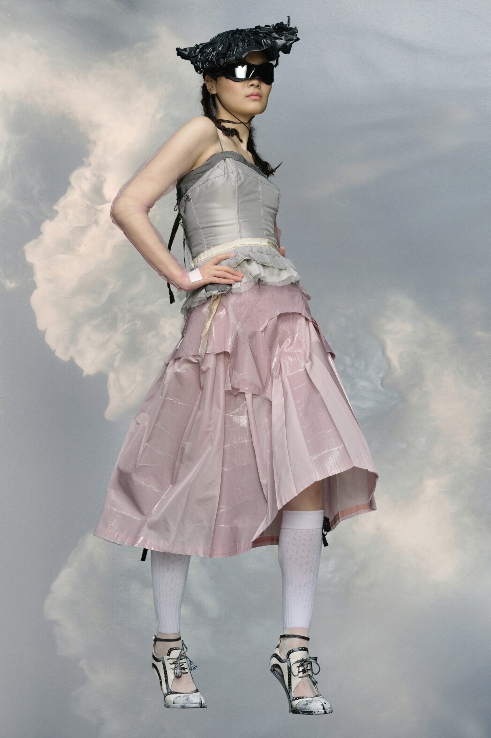 Pink Fibres Midi Skirt