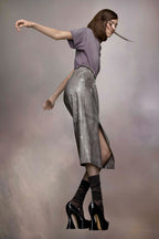 Bicolor Fibres Midi Skirt