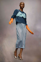 Blue Fibres Midi Skirt