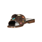 Marrone Leather Women Slipper