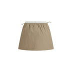 Beige Cotton Mini Skirt