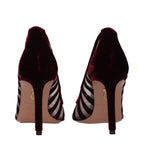 Transparent Velvet Mid Heel Pumps