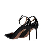 Black Leather High Heel Pumps