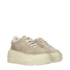 Beige Leather Chunky Sneakers