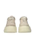Beige Leather Chunky Sneakers