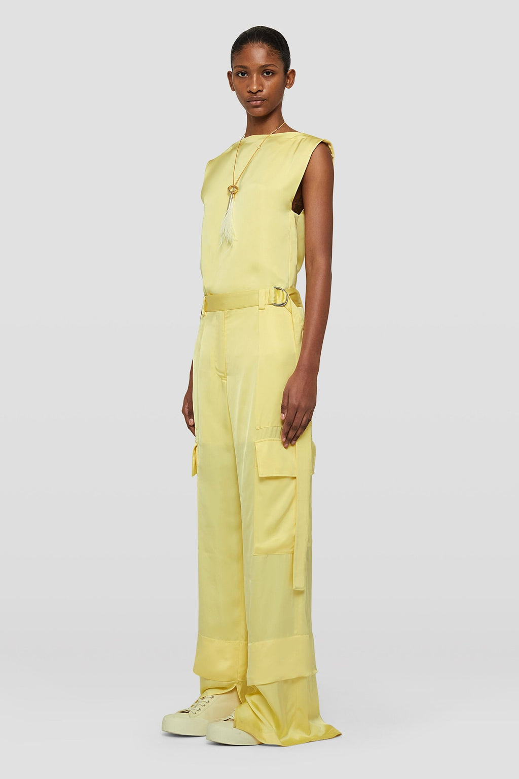 Yellow Fibres Tank Tops