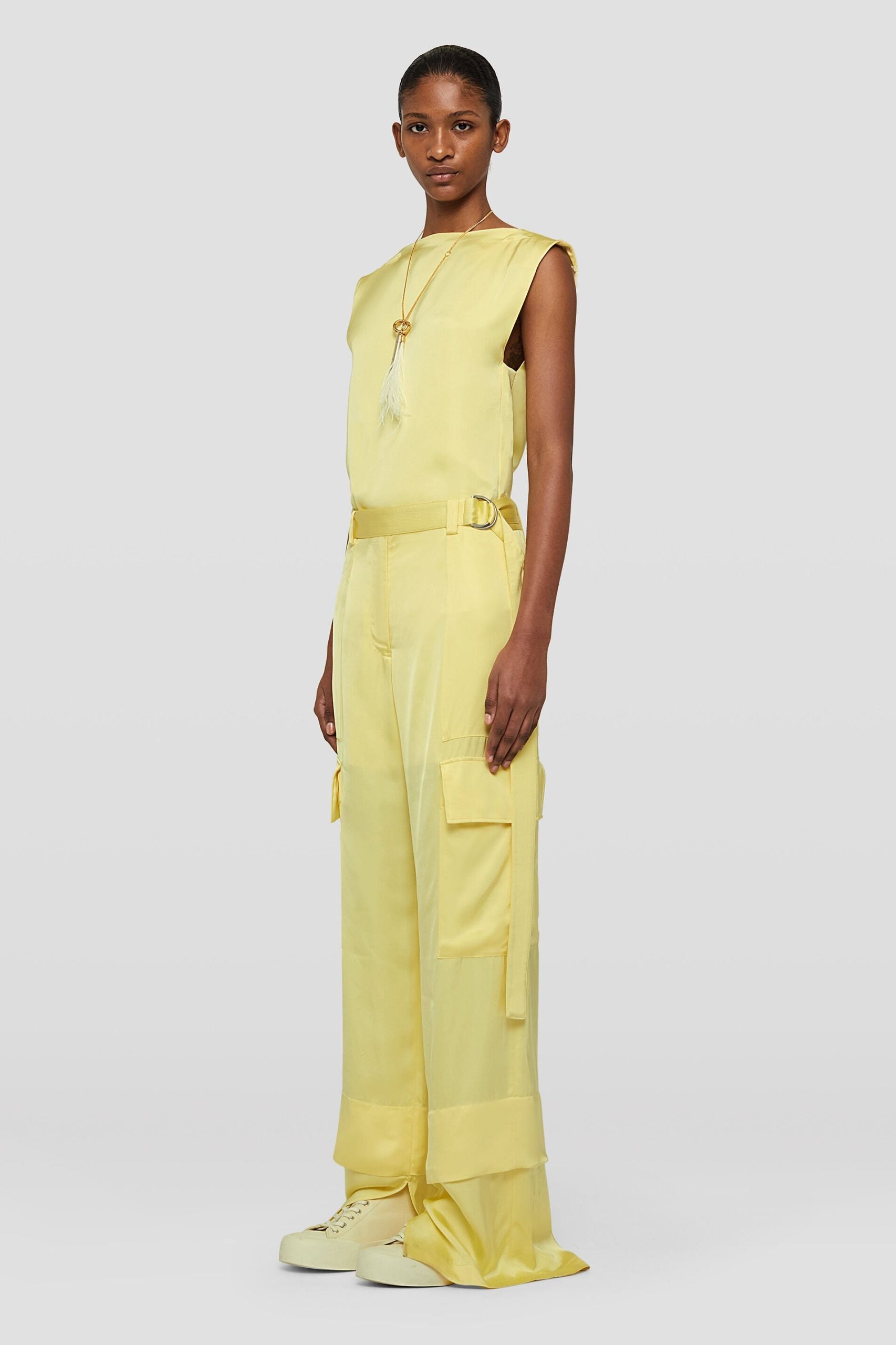 Yellow Fibres Tank Tops