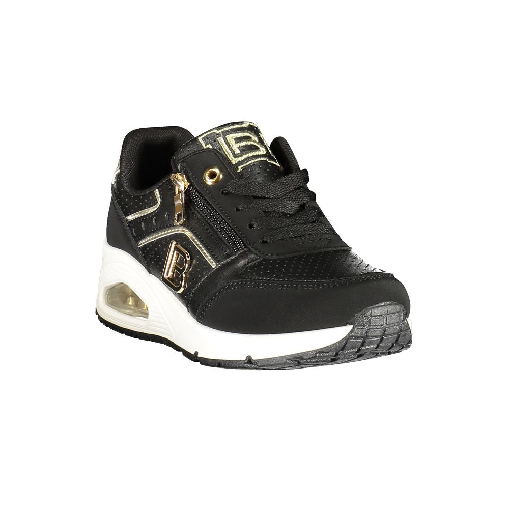 Black Polyester Women Sneaker