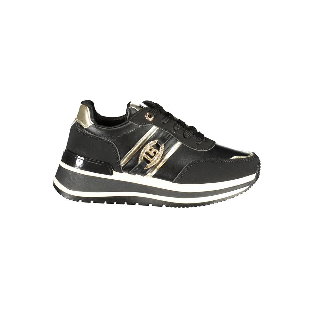 Black Polyurethane Women Sneaker