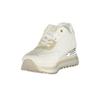 White Polyurethane Women Sneaker