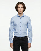 Blue Cotton Dress Shirt