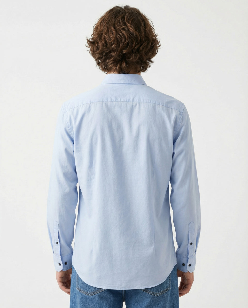 Blue Cotton Dress Shirt