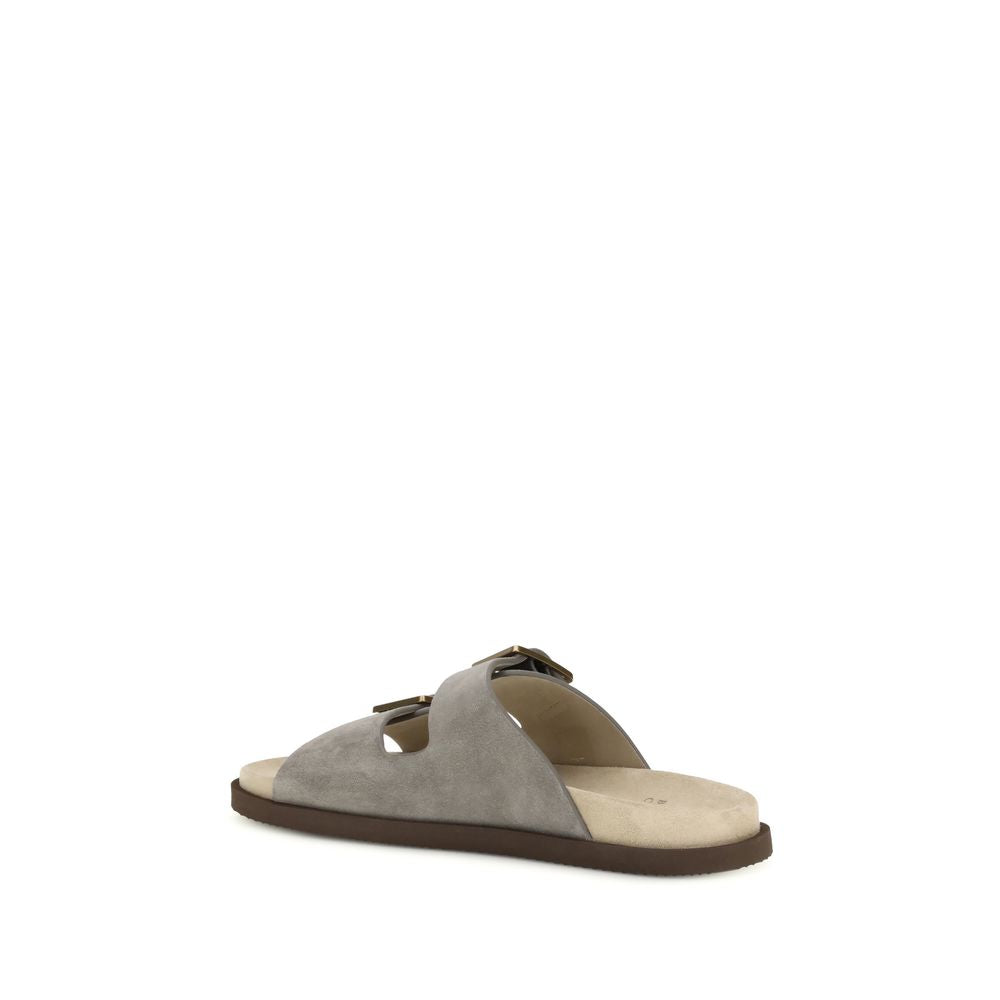 Gray Calf Leather Bos Taurus Sandals