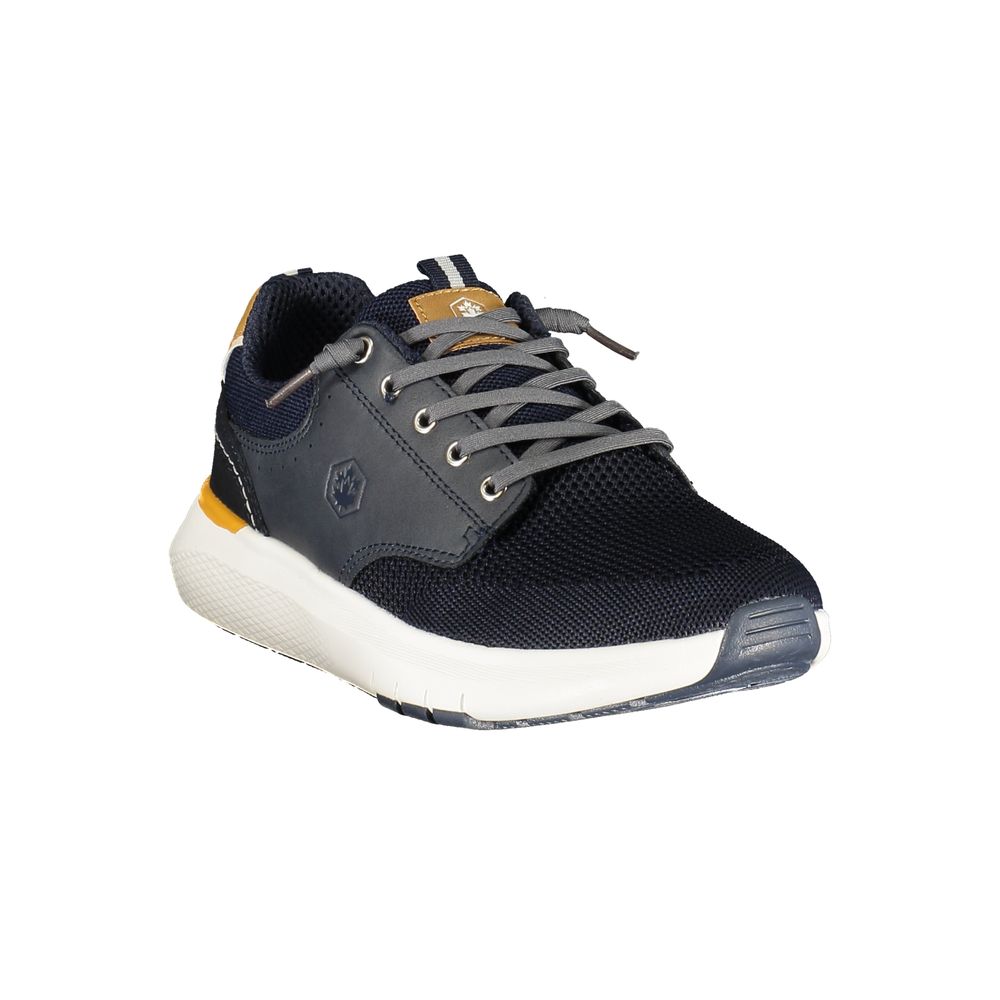 Blue Polyurethane Men Sneaker