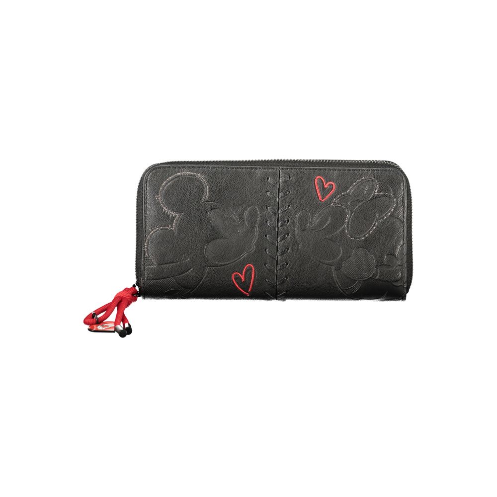 Black Polyurethane Women Wallet