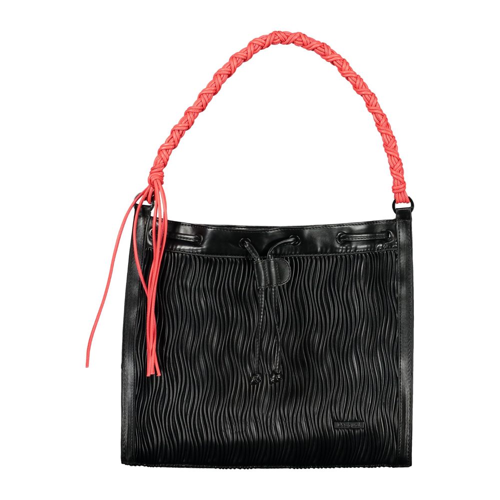 Black Polyurethane Women Backpack