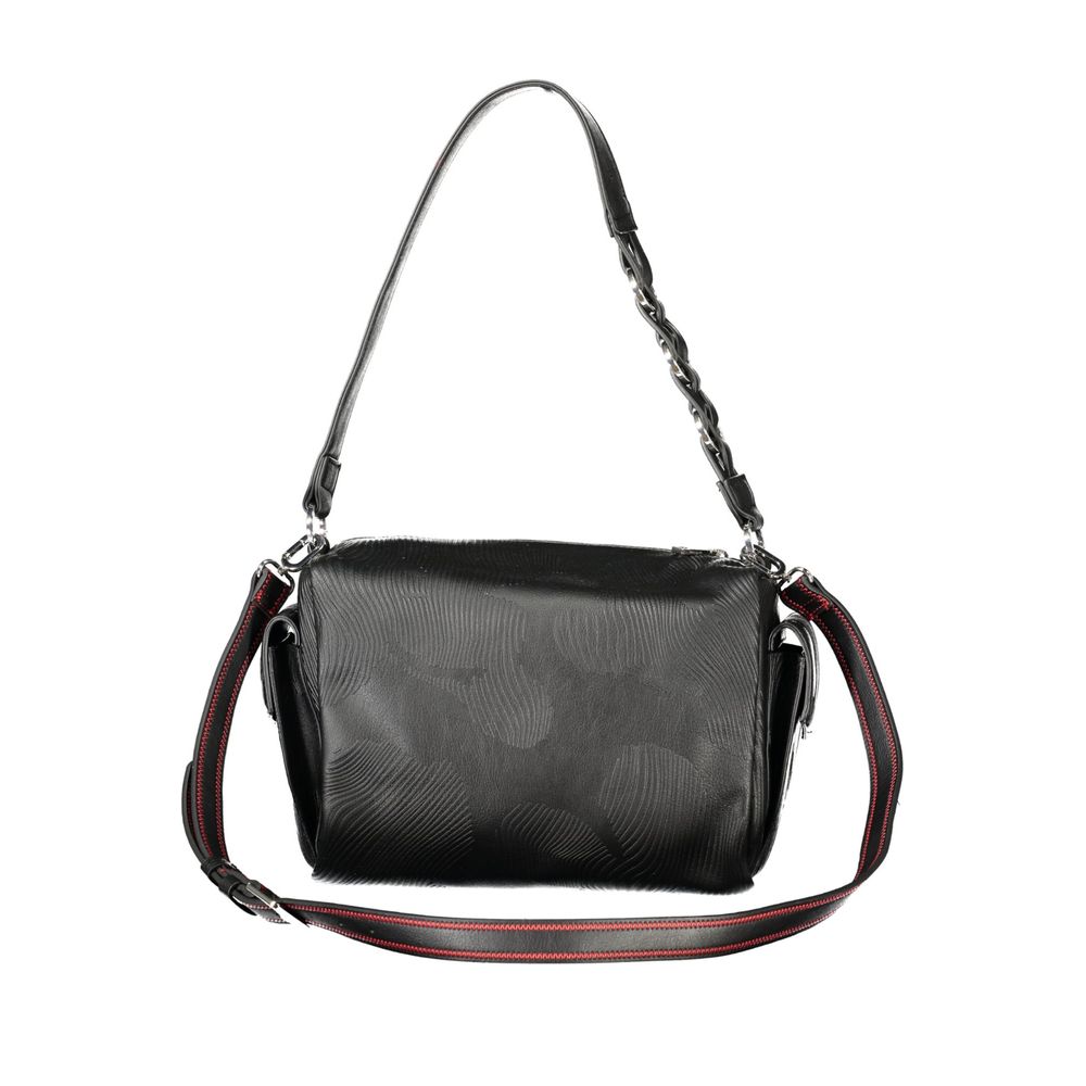 Black Polyurethane Women Handbag