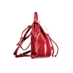 Red Polyurethane Women's Mini Backpack