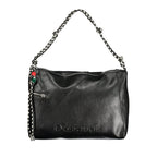 Black Polyurethane Women Handbag