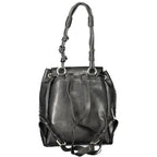 Black Polyurethane Women's Mini Backpack