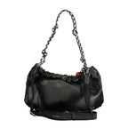 Black Polyurethane Women Handbag