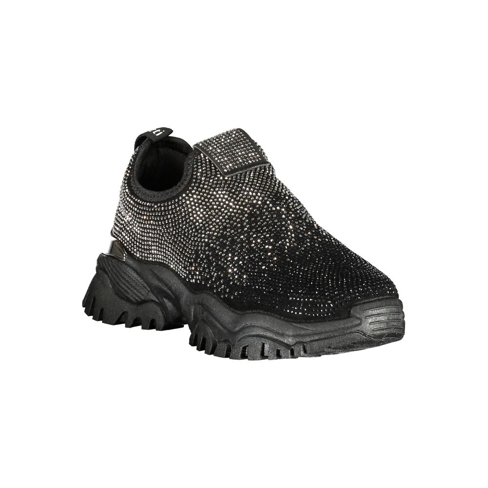 Black Polyurethane Women Sneaker