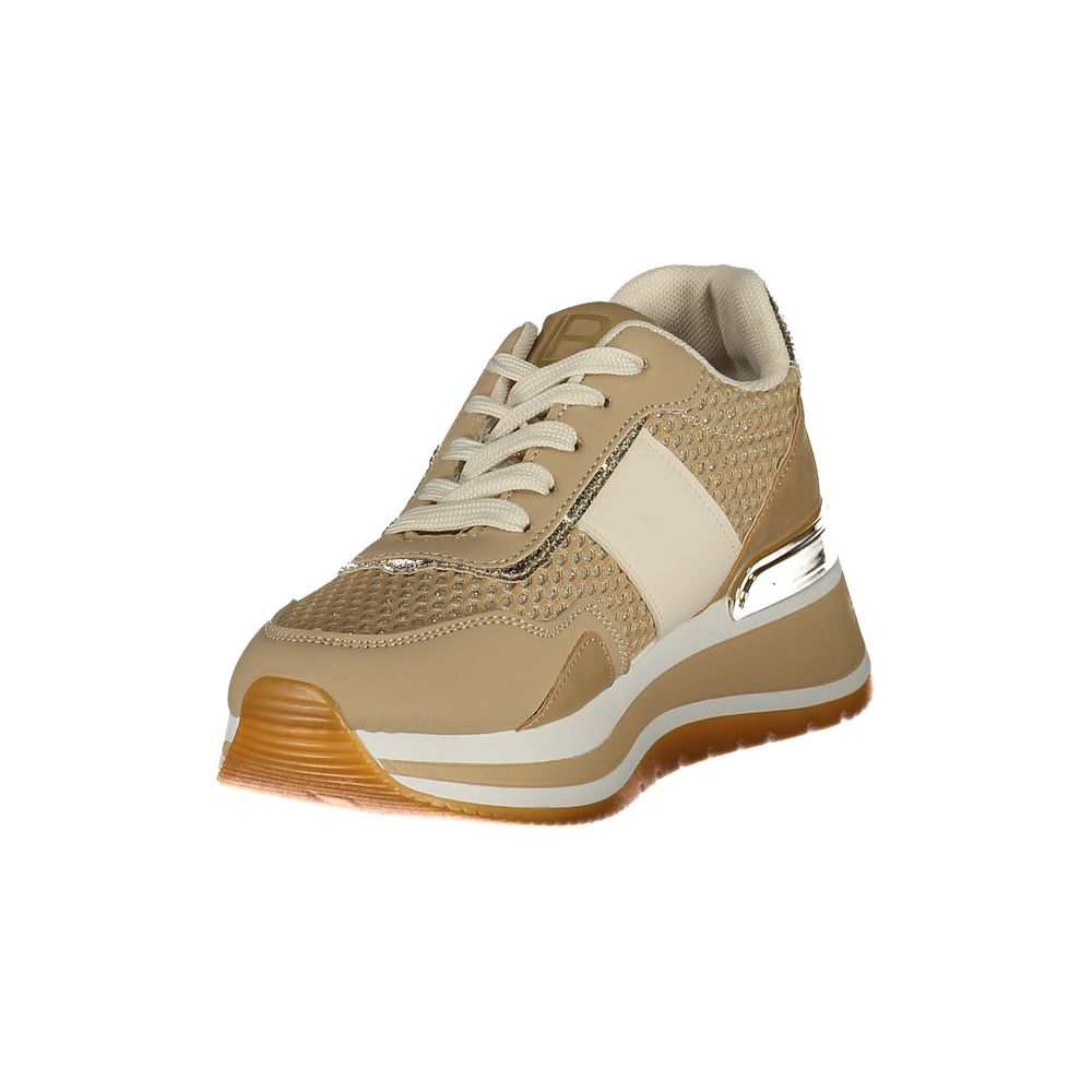 Beige Polyester Athletic Sneakers