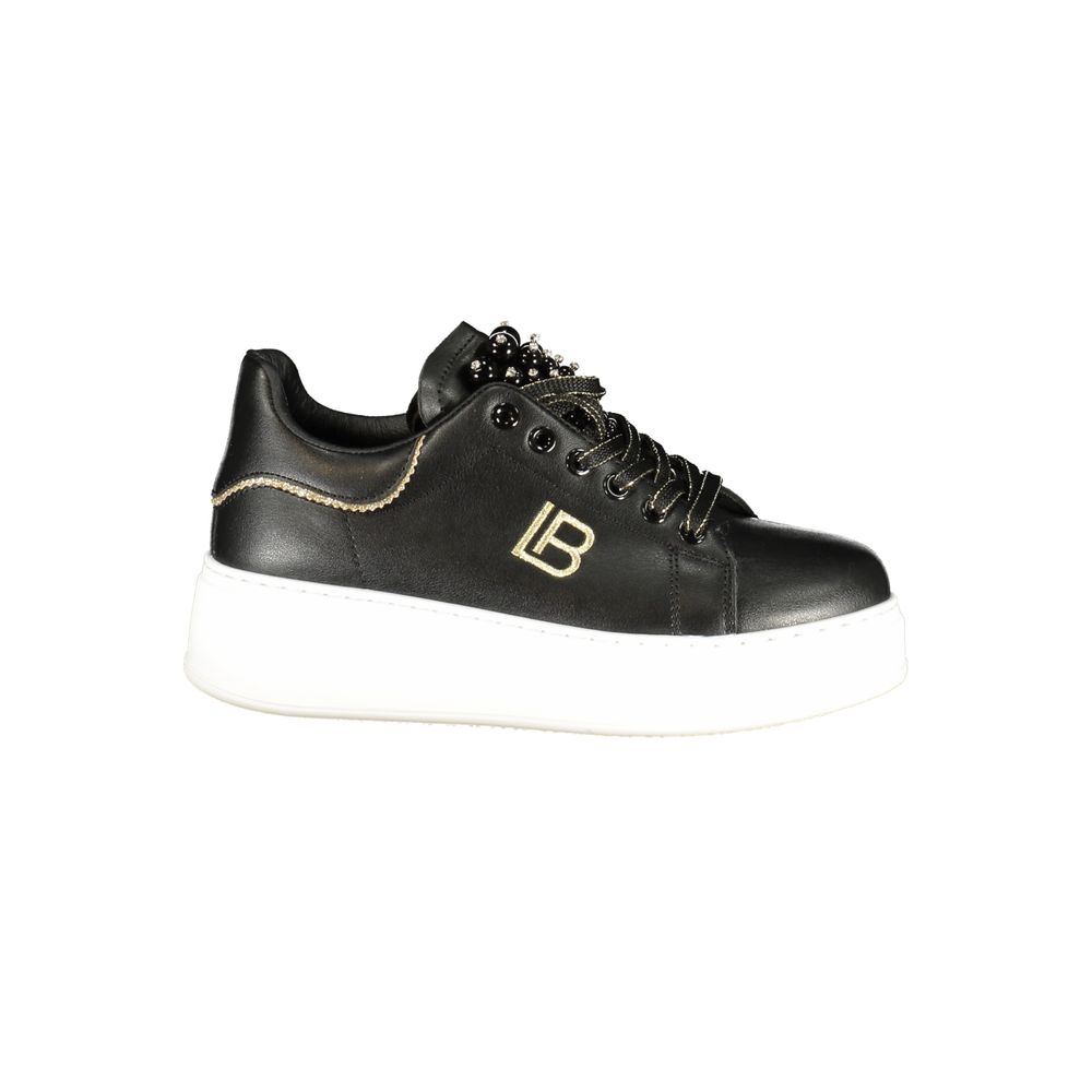Black Polyester Chunky Sneakers