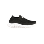Black Polyester Athletic Sneakers