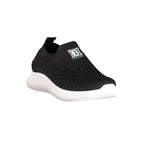 Black Polyester Athletic Sneakers