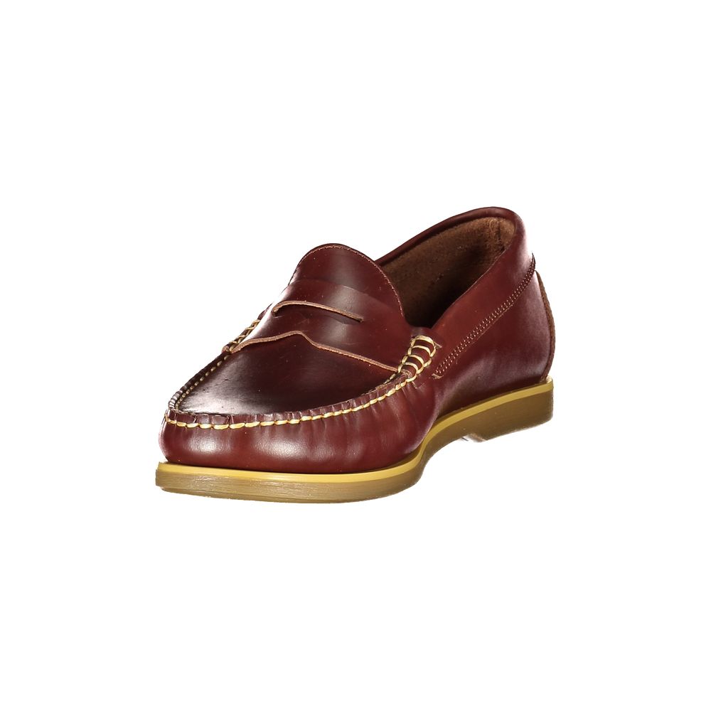 Marrone Leather Men Boat Shoe