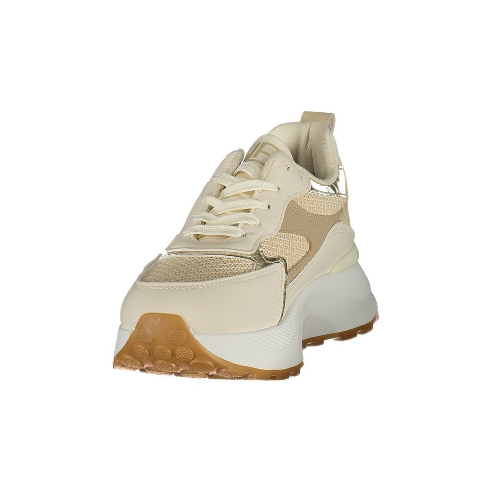 Beige Polyester Athletic Sneakers