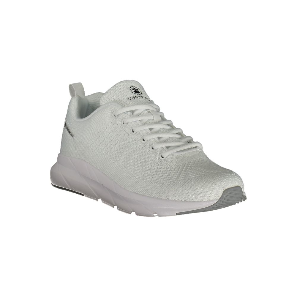 White Polyester Men's Sneaker