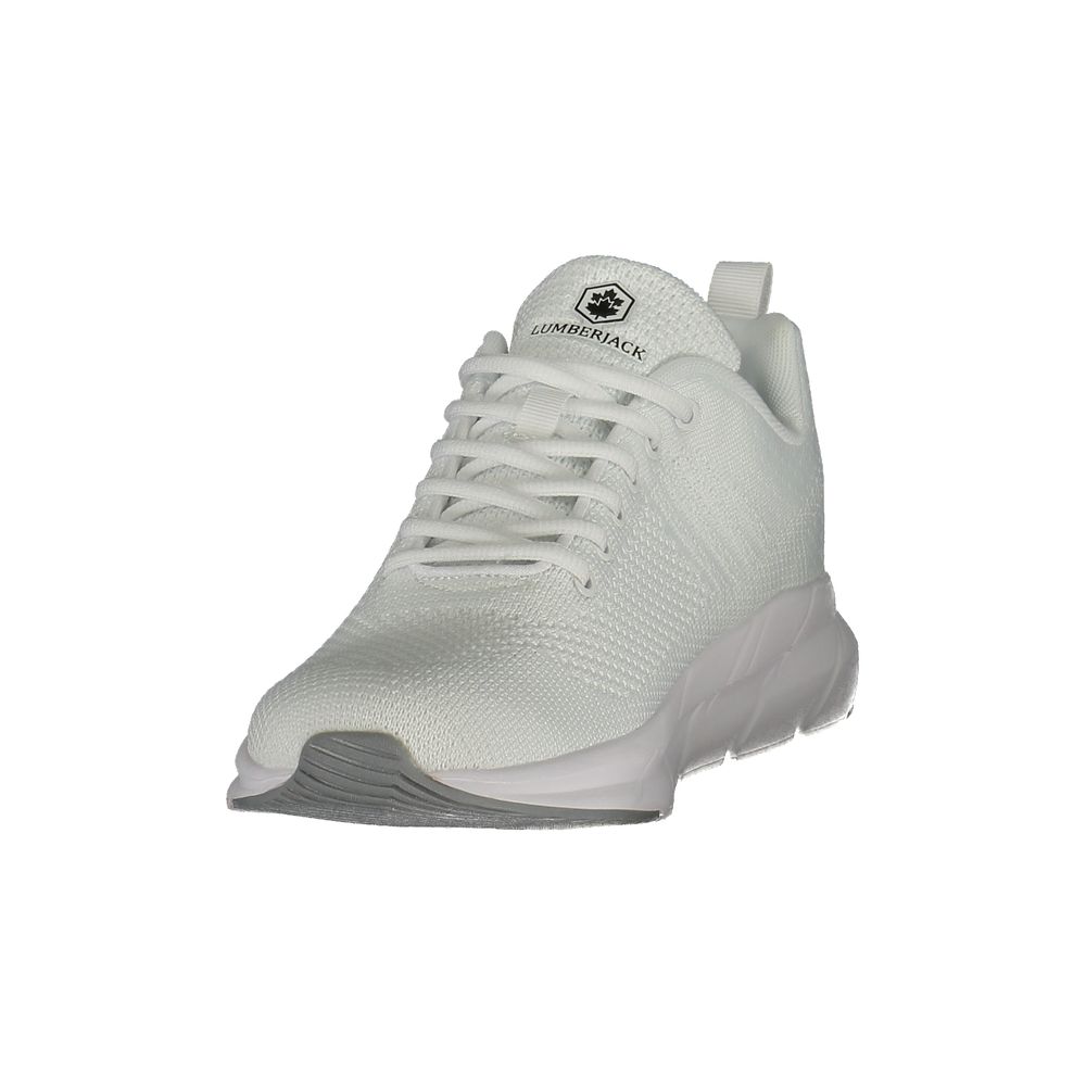 White Polyester Men's Sneaker