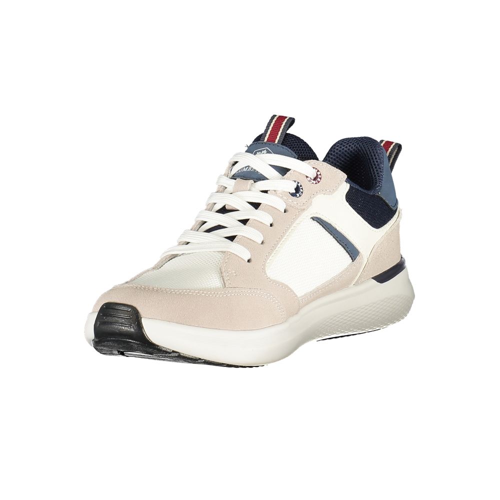 White Polyester Men's Sneaker