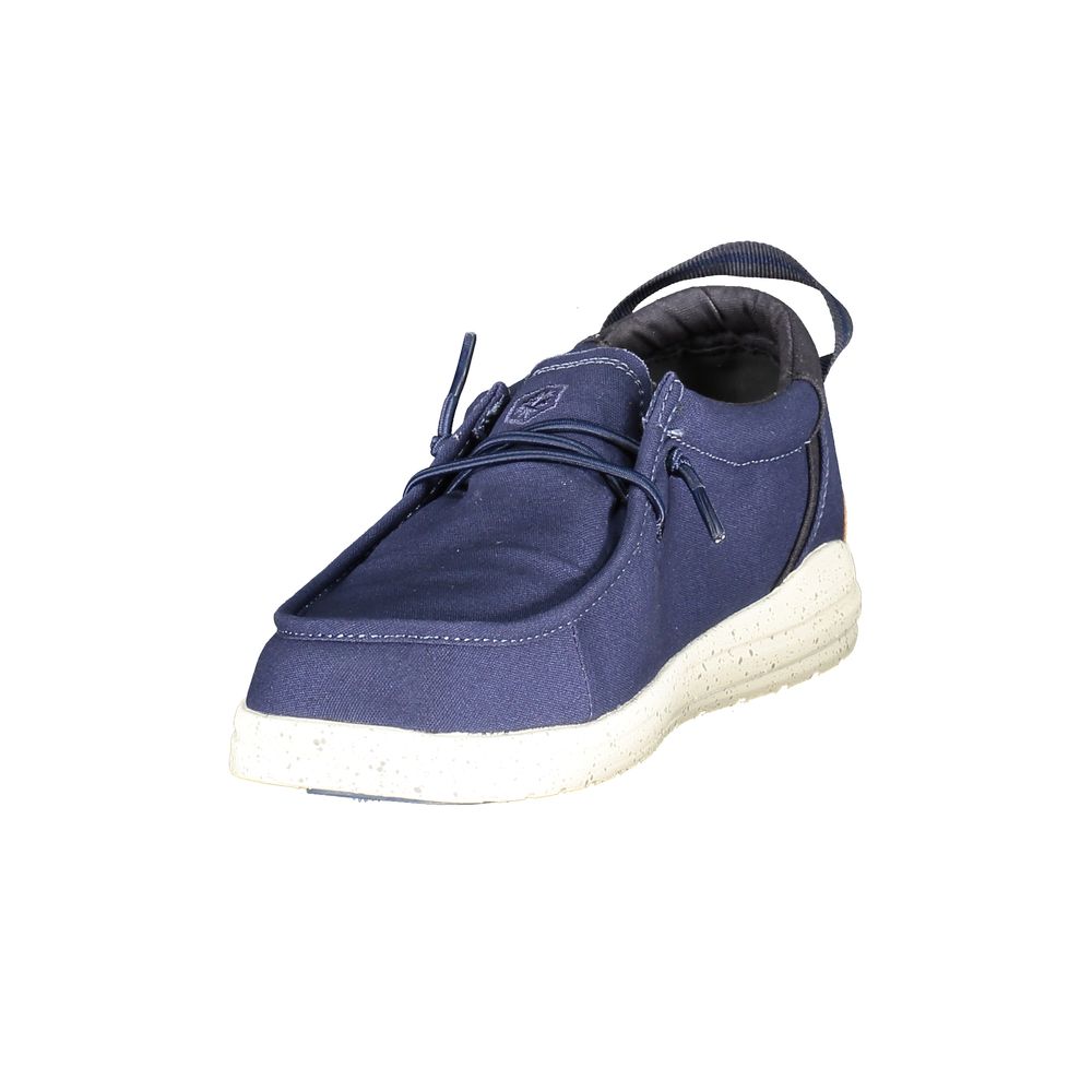 Blue Polyester Men Classic Shoe
