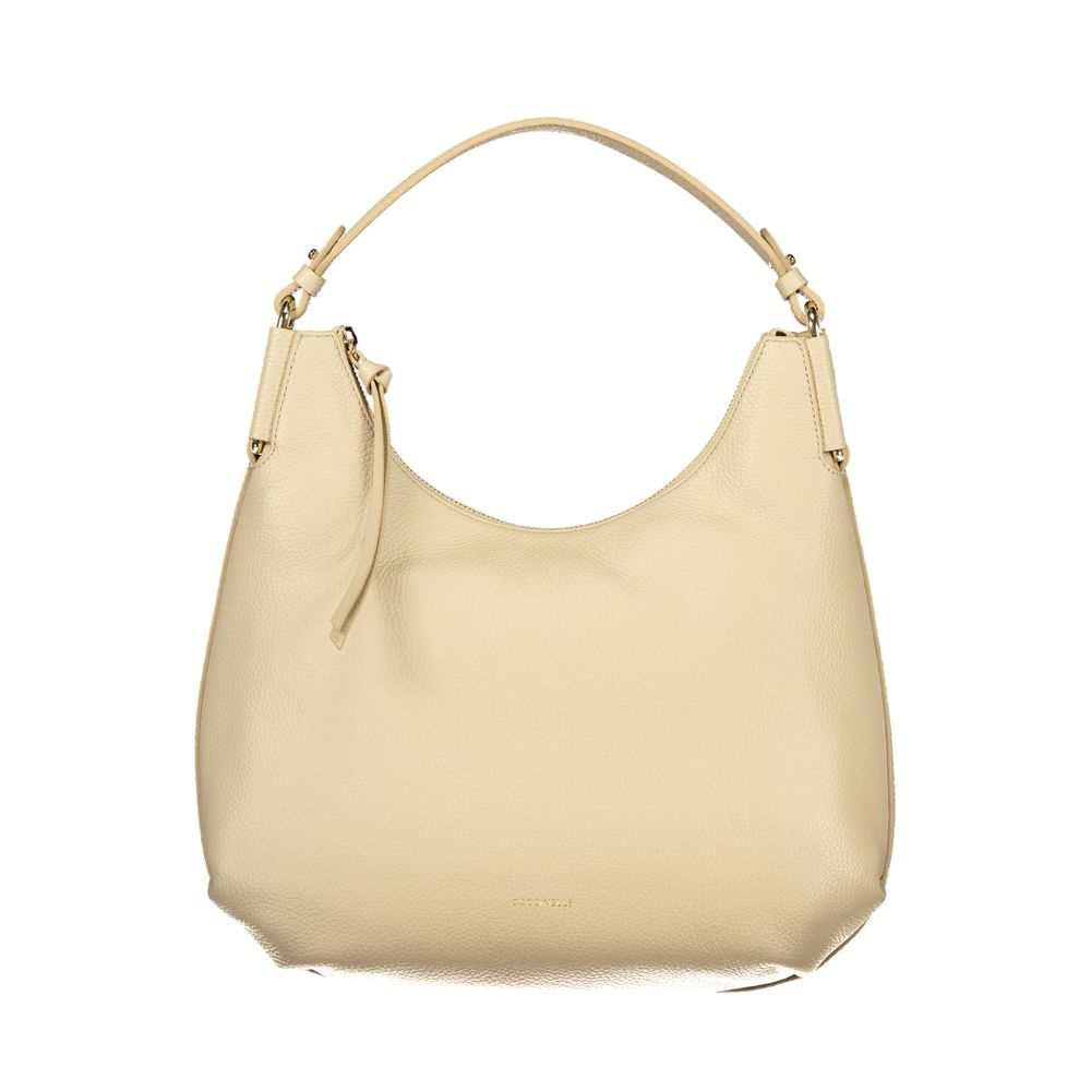 Beige Leather Women Handbag