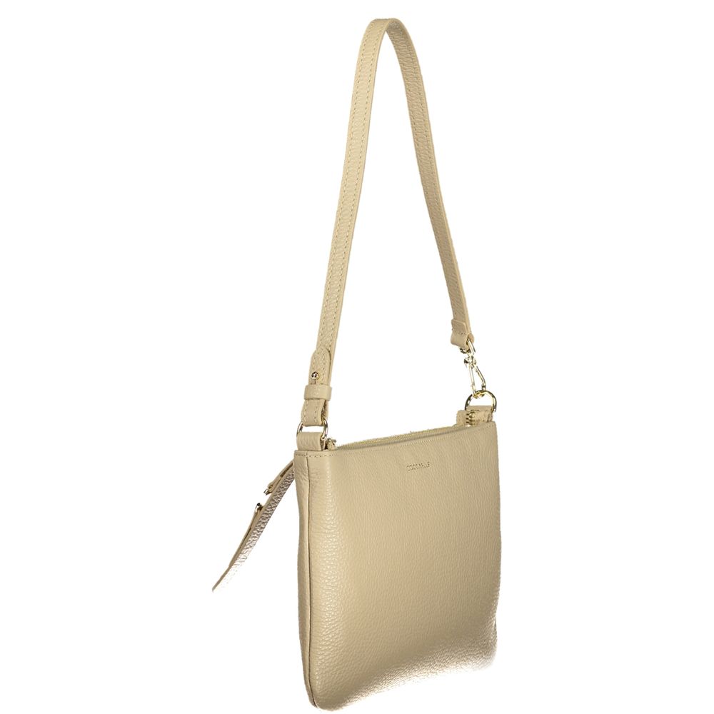 Beige Leather Women Handbag