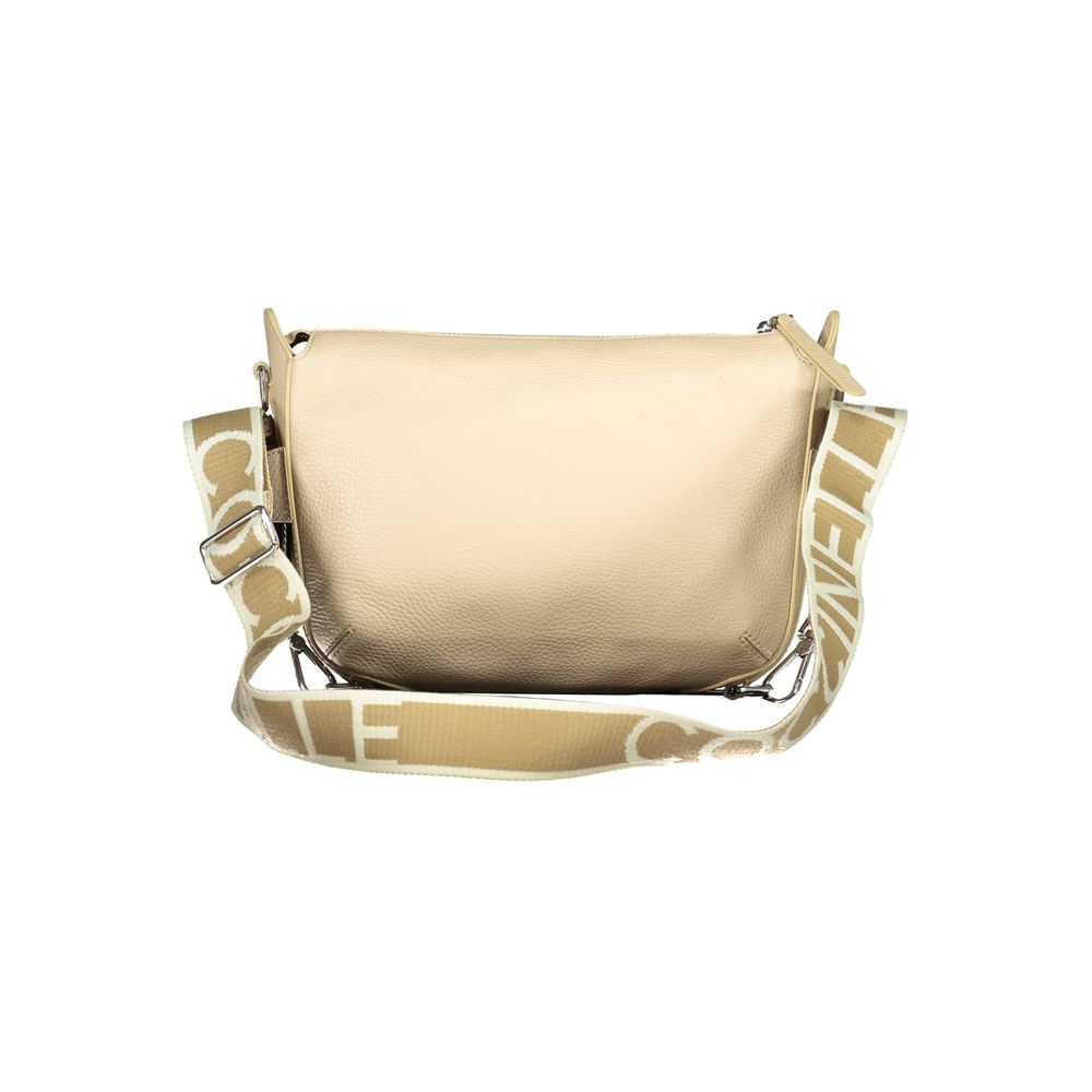 Beige Leather Women Handbag