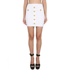 White Polyester Mini Skirt