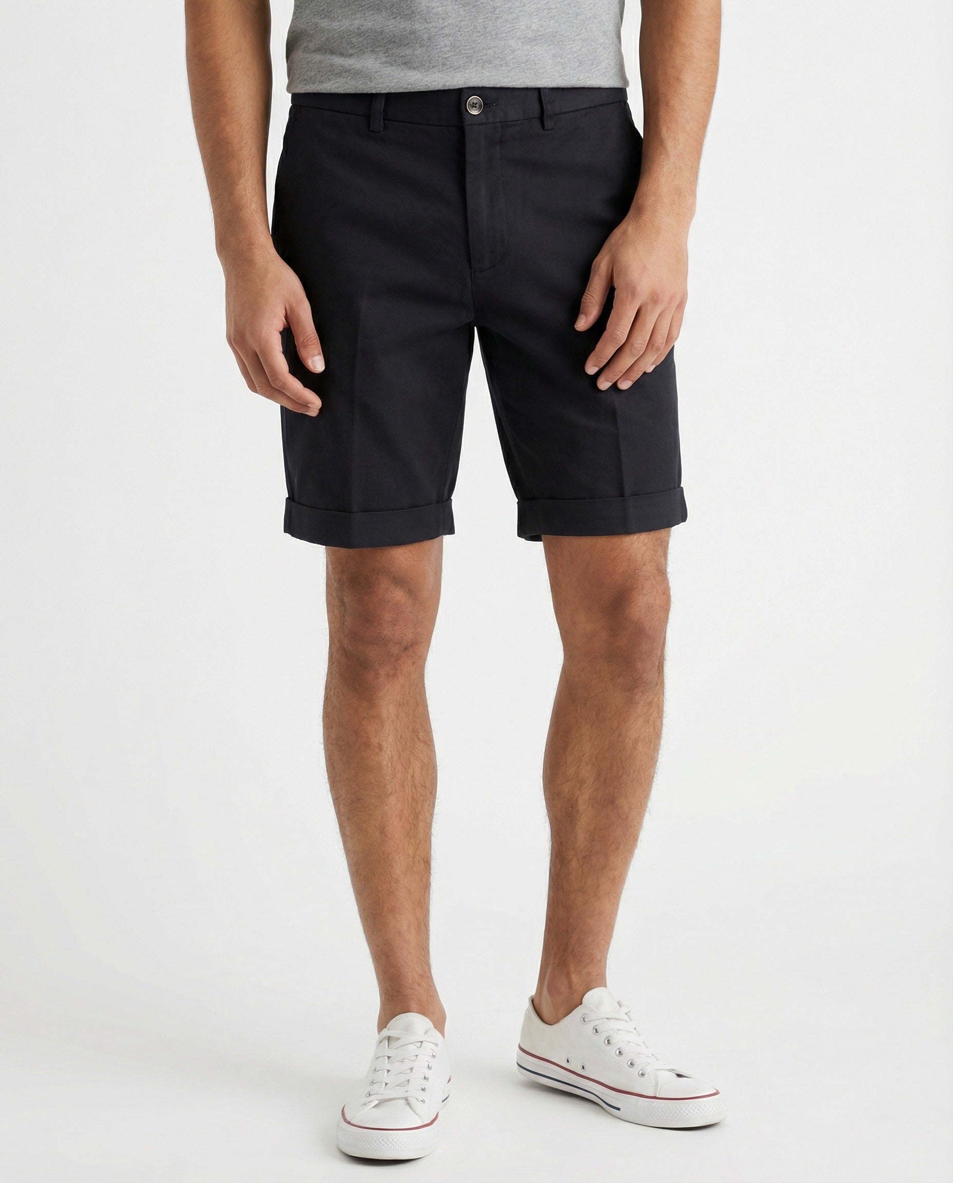 Navy Blue Cotton Shorts