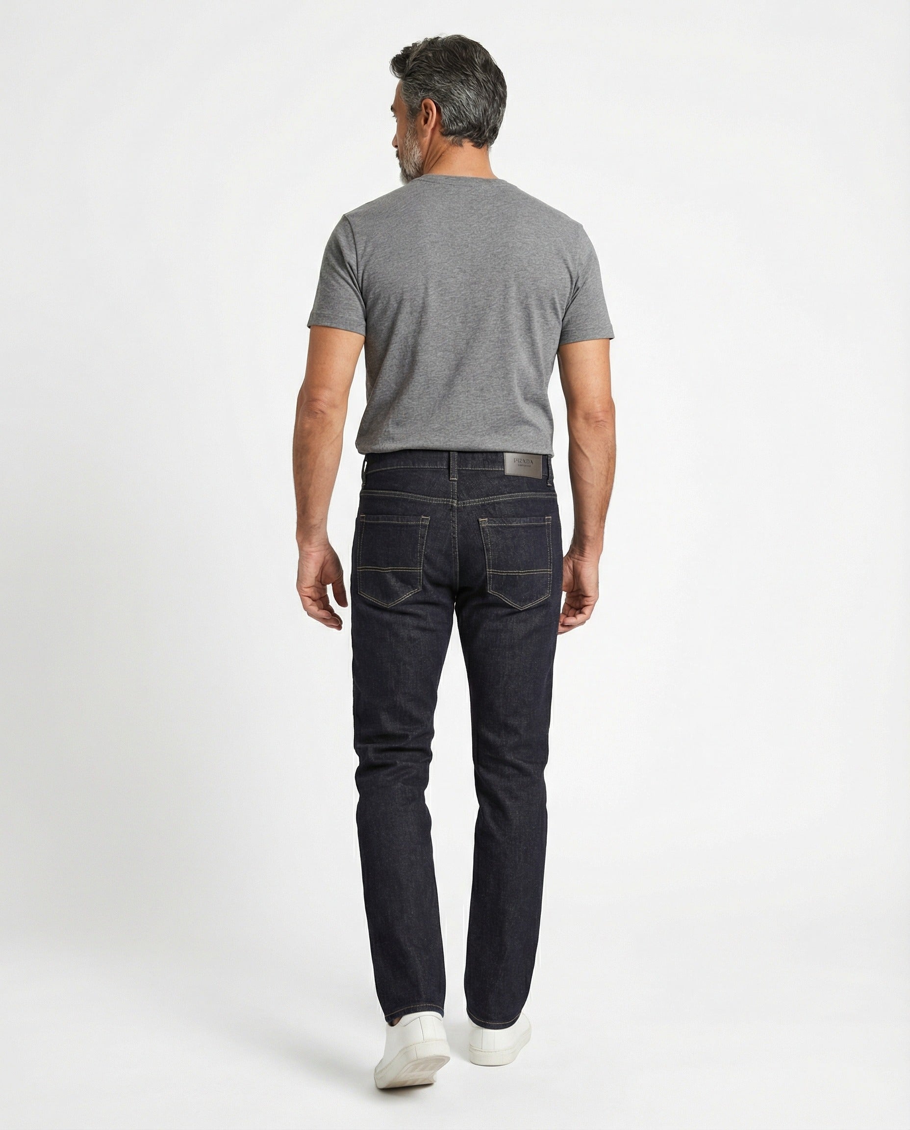 Black Cotton Straight-Leg Jeans