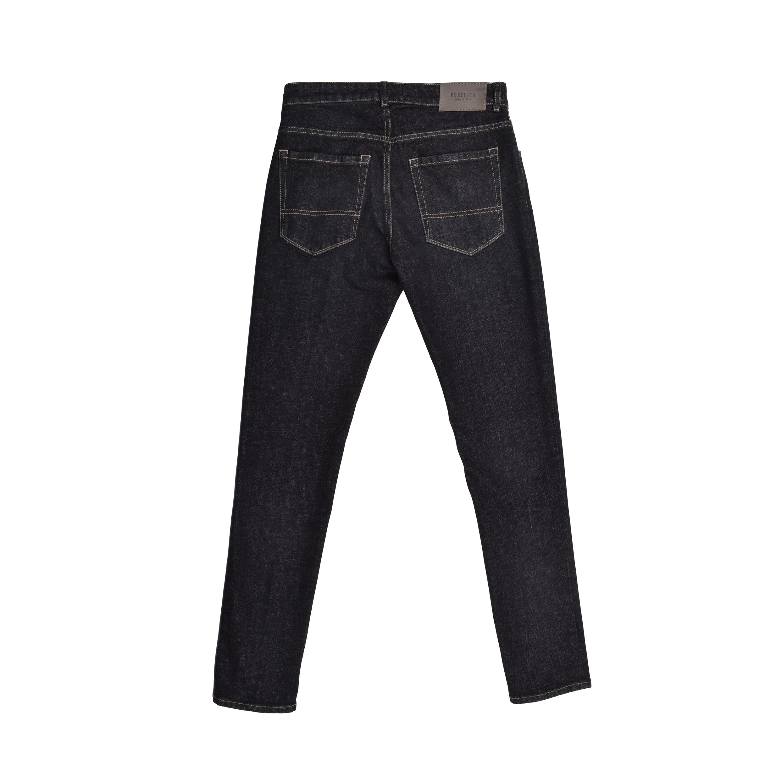 Black Cotton Straight-Leg Jeans
