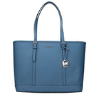 Blue Leather Shoulder Bag