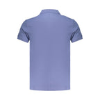 Blue Cotton Men Polo